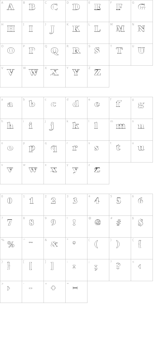 andrewbeckeroutline-heavy character map