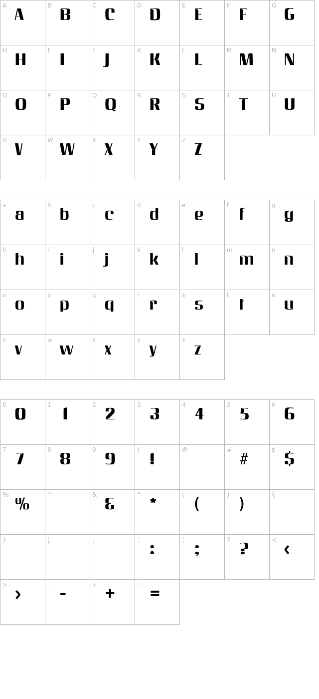 angelicabecker character map