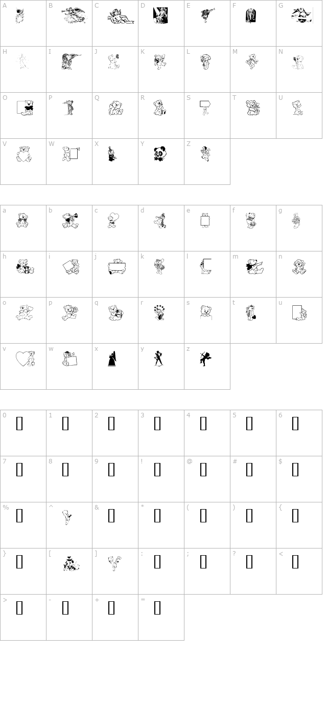 angelsbears character map