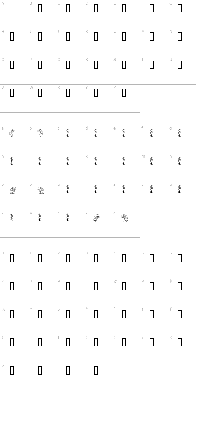 animal crackers (eval) character map