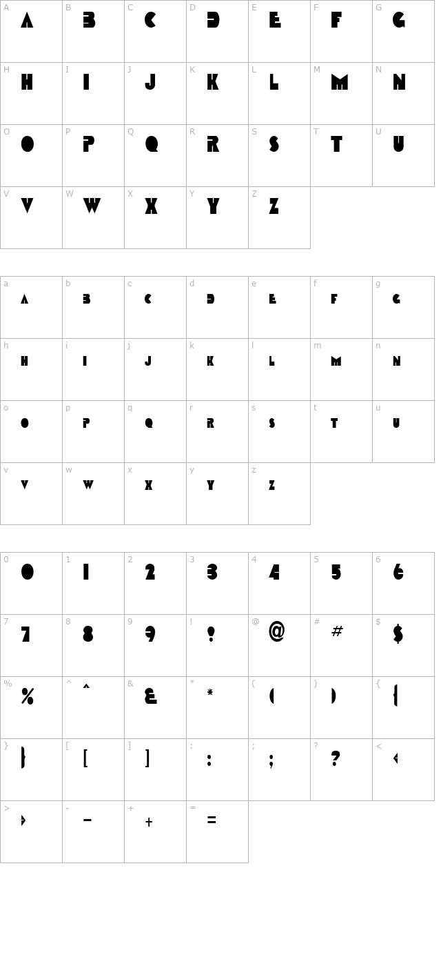 animal-regular-ttstd character map