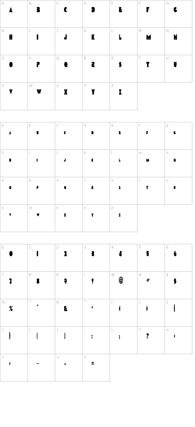 animal-regular character map