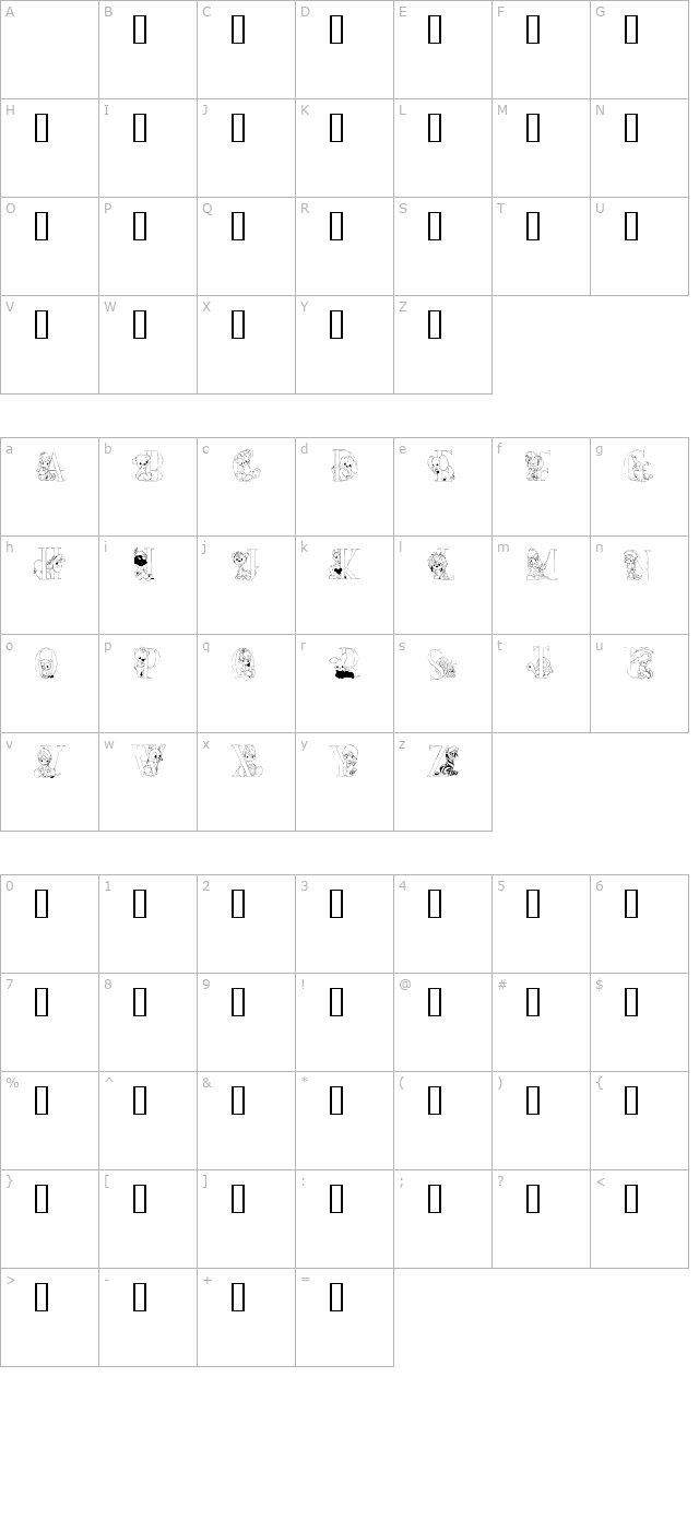 AnimAlpha character map