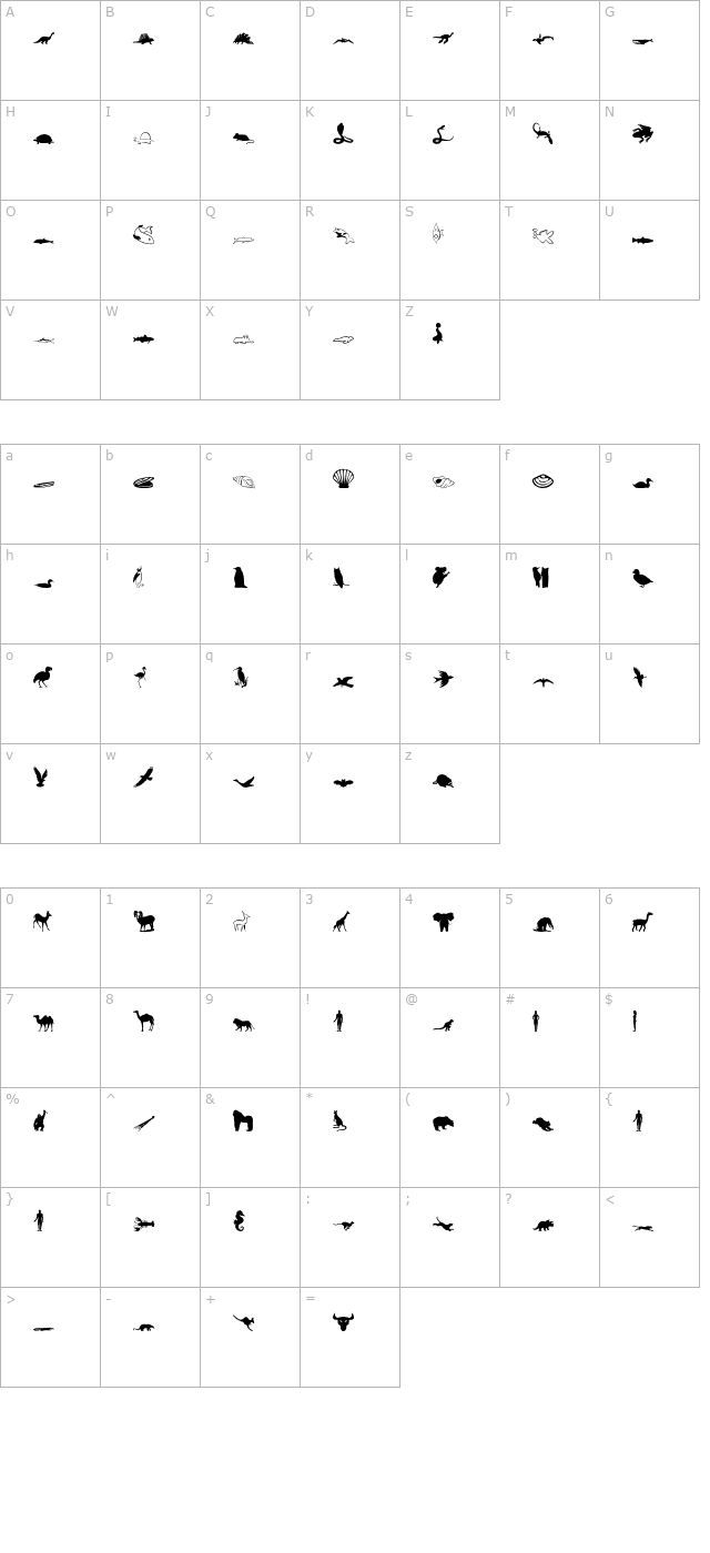 animals-1 character map