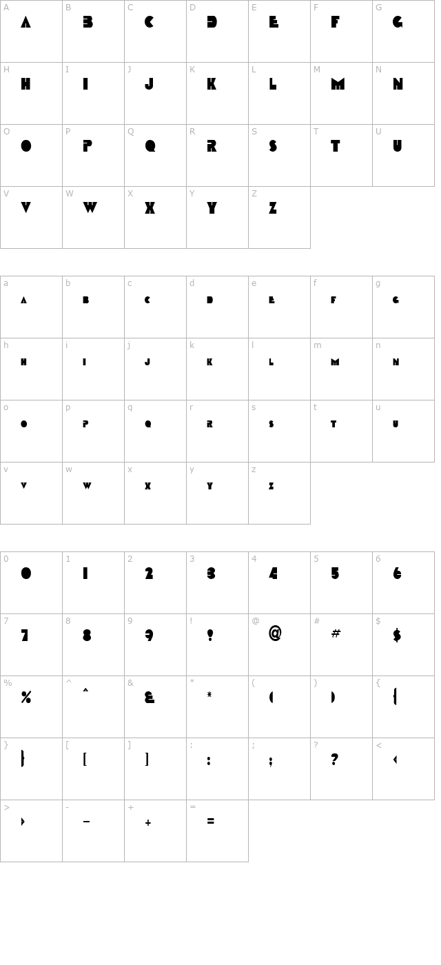 AnimalSilenceText122 Regular ttcon character map