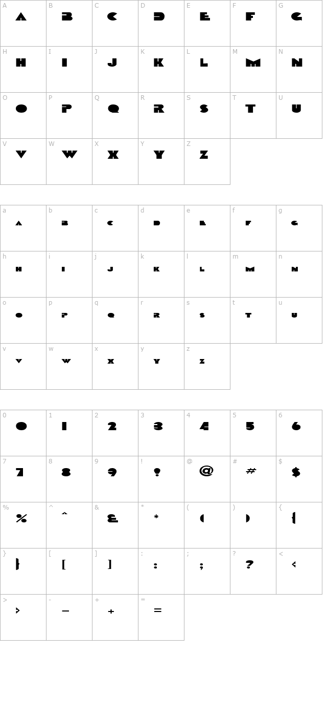 AnimalSilenceText122 Regular ttext character map