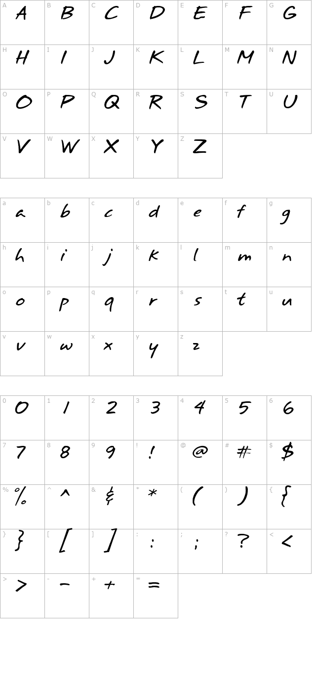 Annifont character map