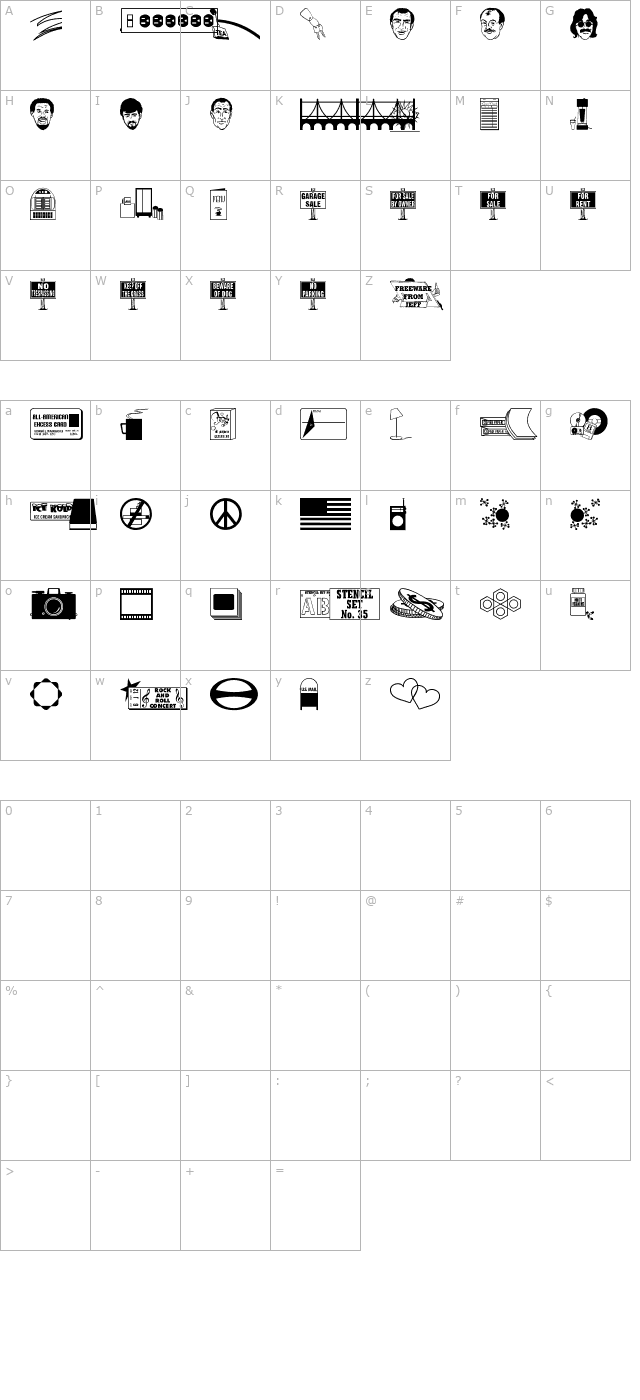 another-dingbat-font-jl character map