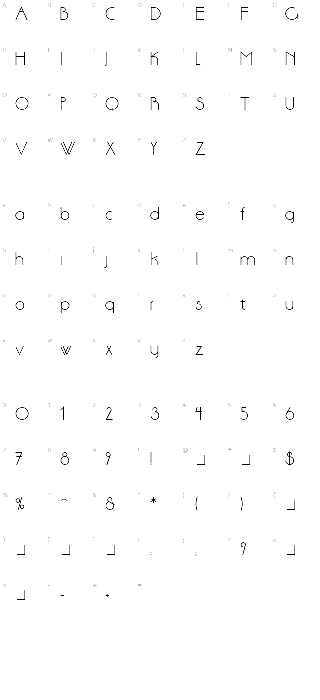 Anson Normal character map