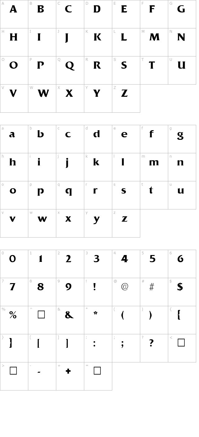 anticlairessk-regular character map