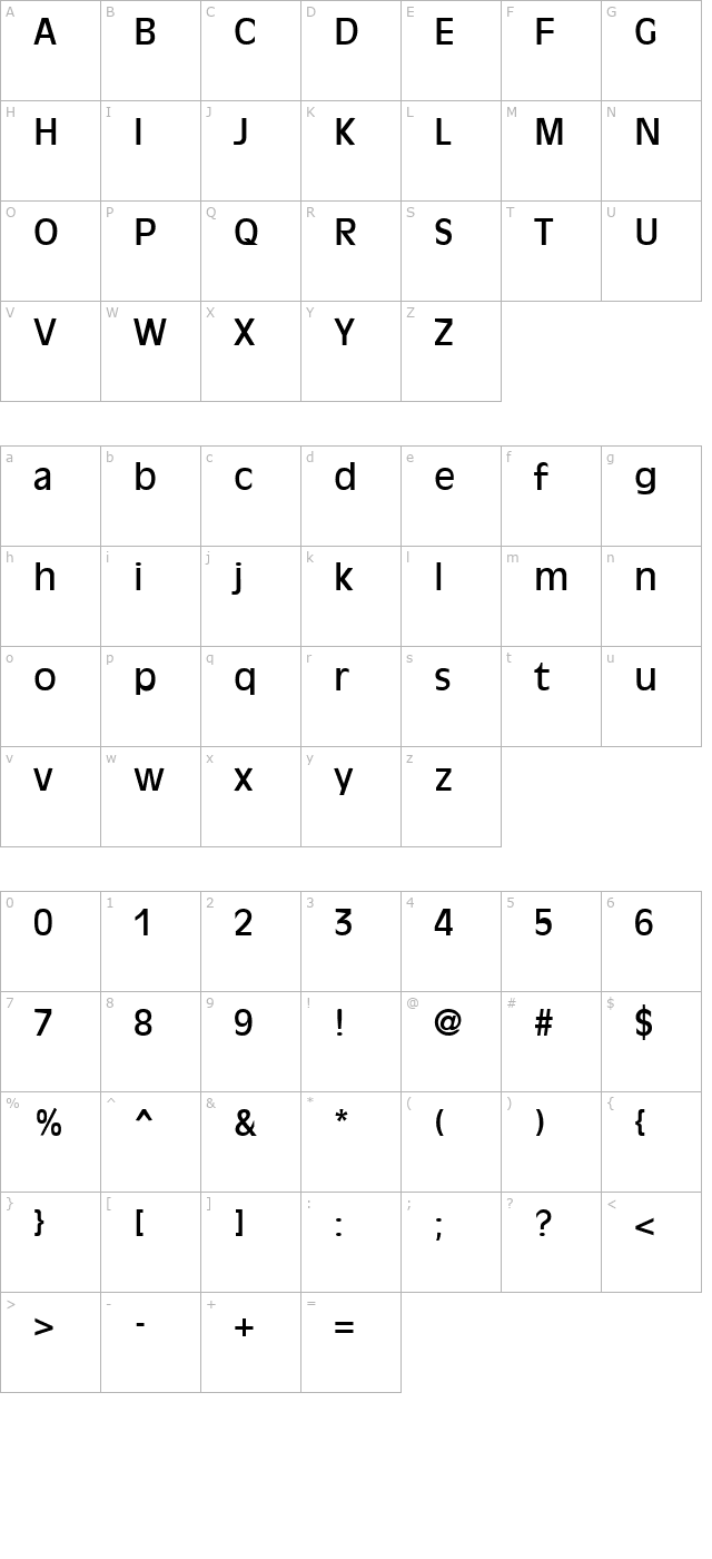 antique-ovation character map