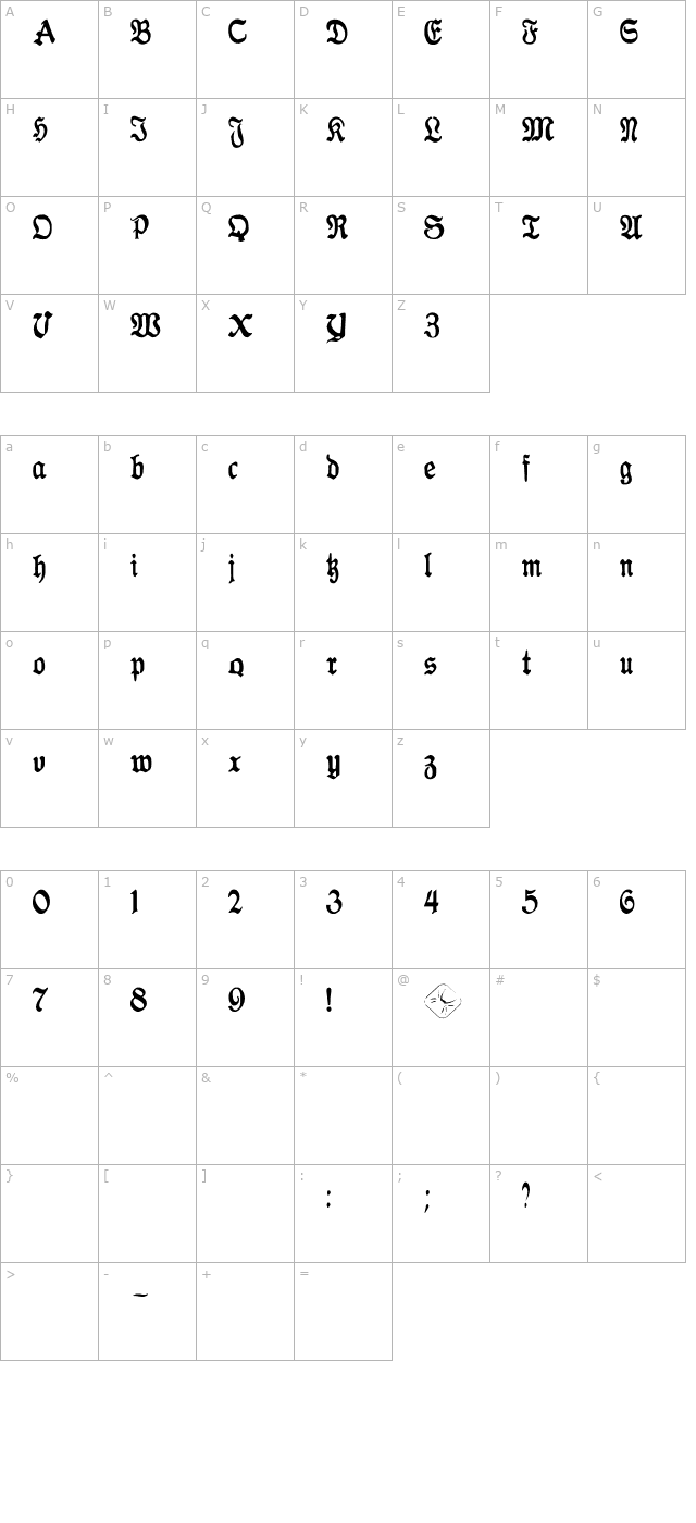 antraxja-goth-1938-otf character map