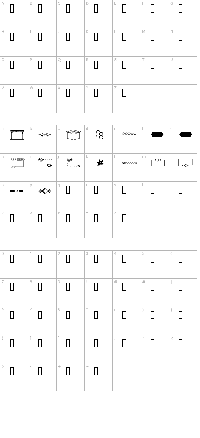 ap-fancy-frames character map