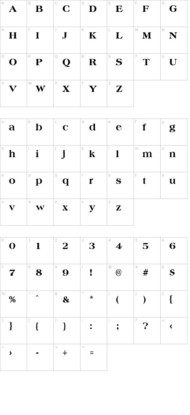 aphid-extrabold character map