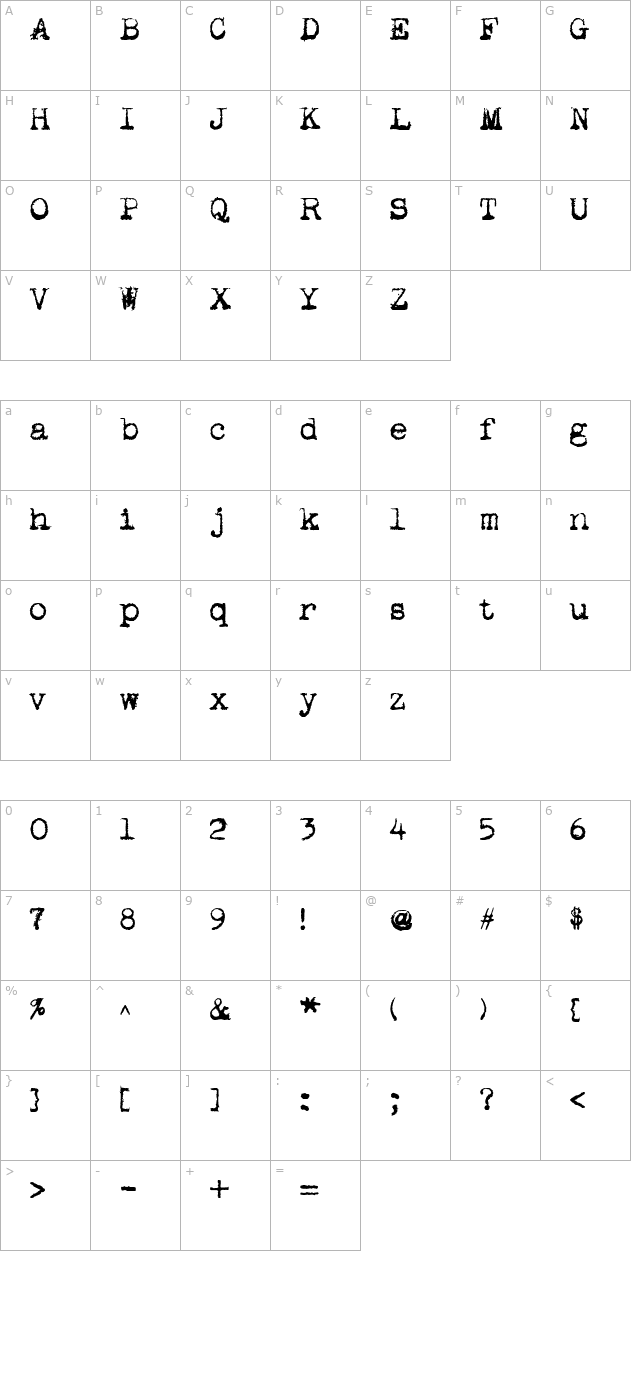 Apoplex Bold character map