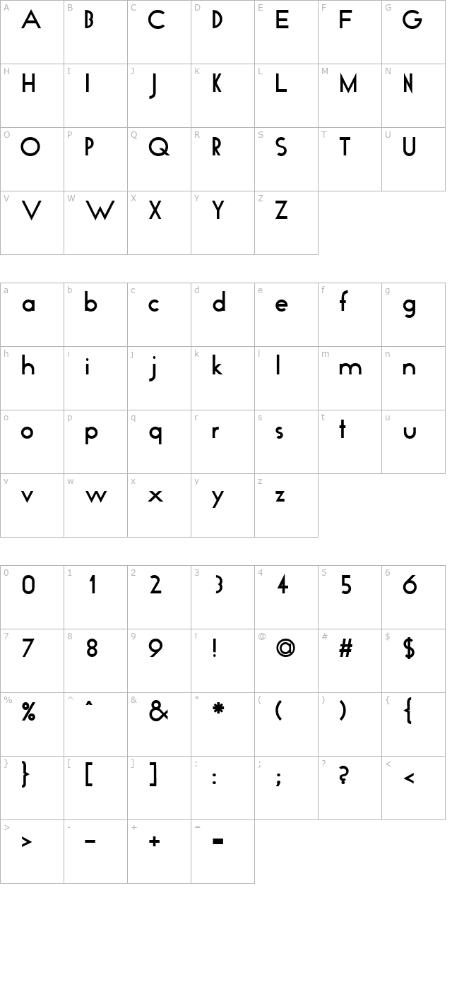 apropassk-bold character map