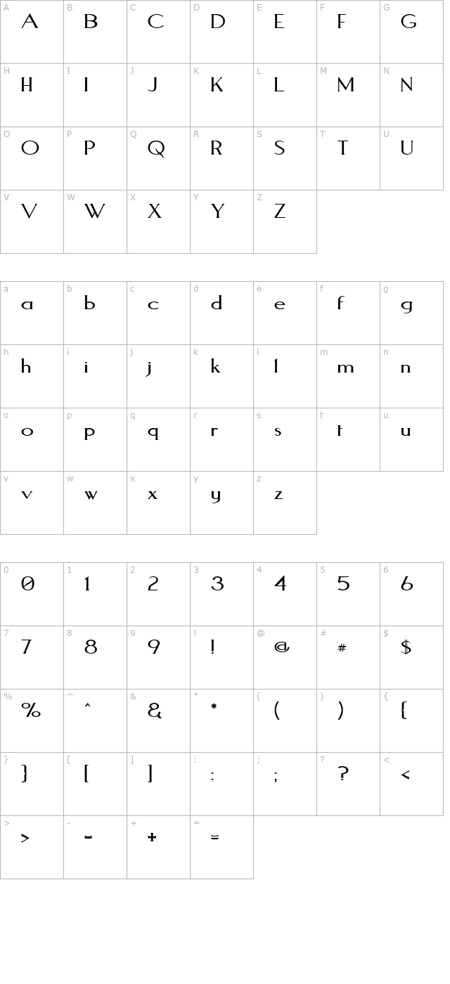 Aquaduct (full set) Plain character map