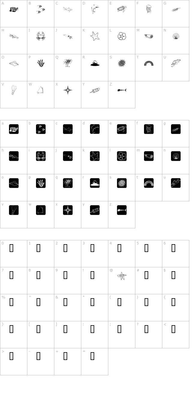 AquaMints GD Demo character map