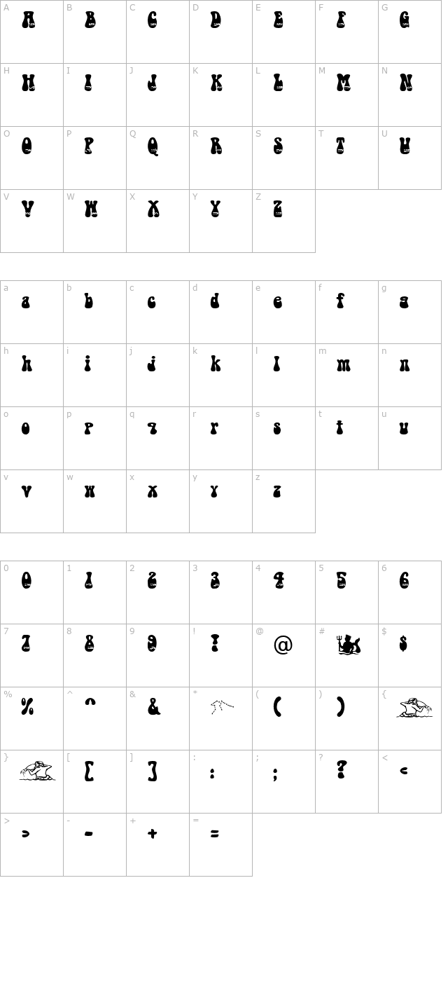 Aquarius Becker character map