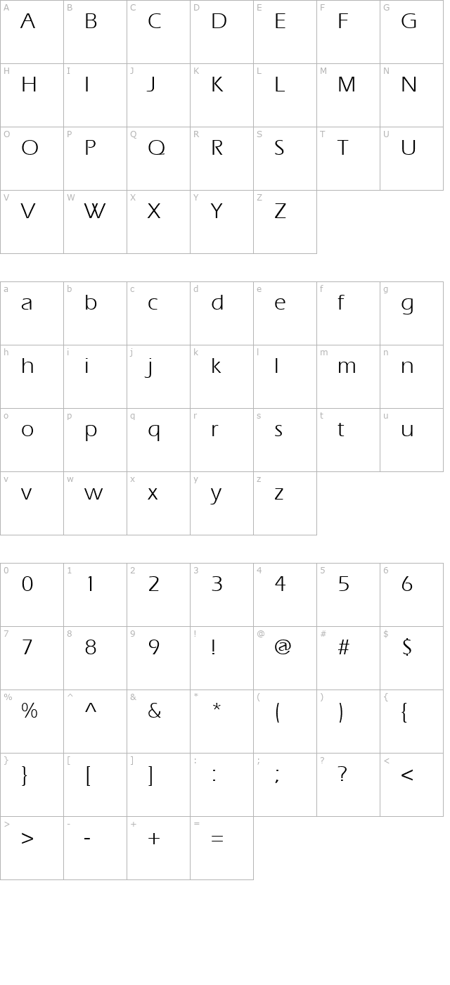 aquiline-book character map