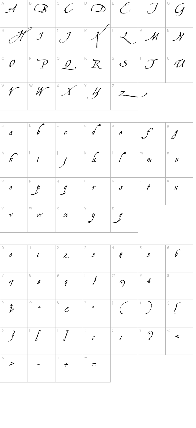 aquiline-two character map