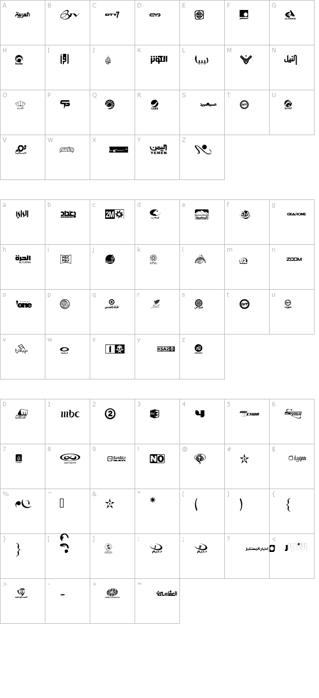arab-tv-logos character map