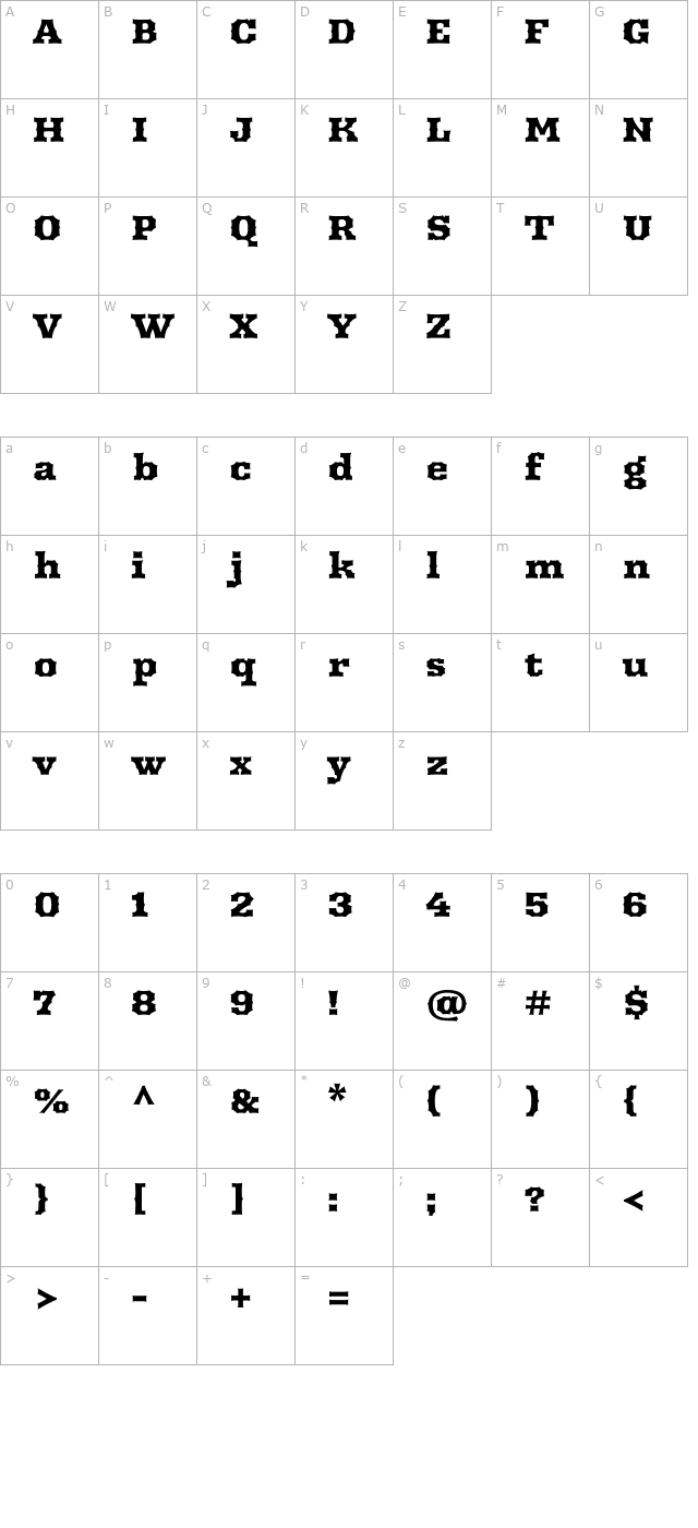 Arbutus character map