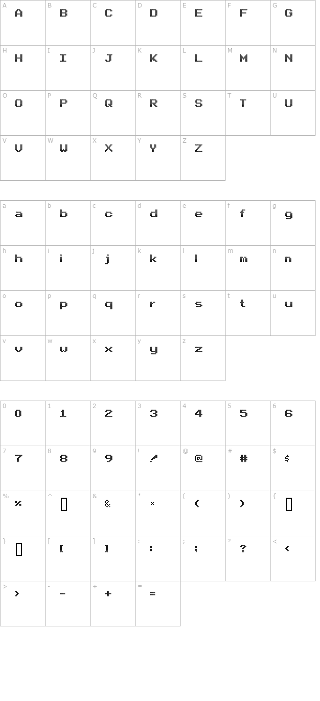 arcade-by-pizzadude character map