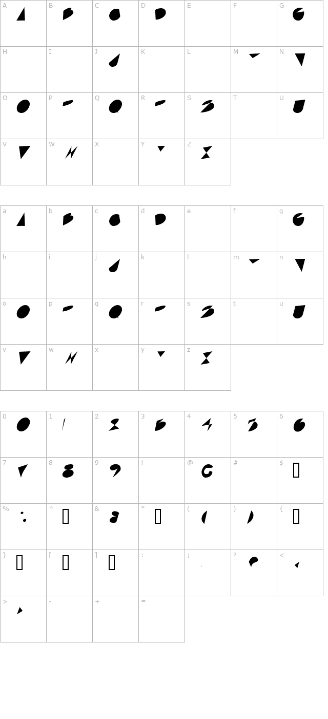 archi-medium character map