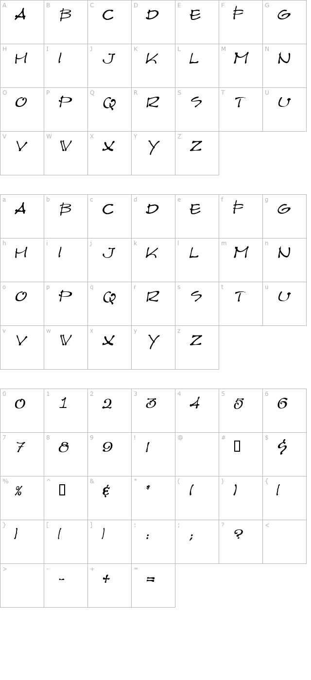 architect-mediumoblique character map