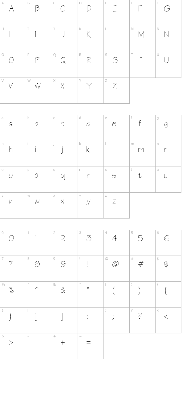 architect-regular character map