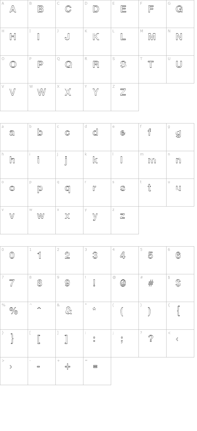 arenaoutline character map