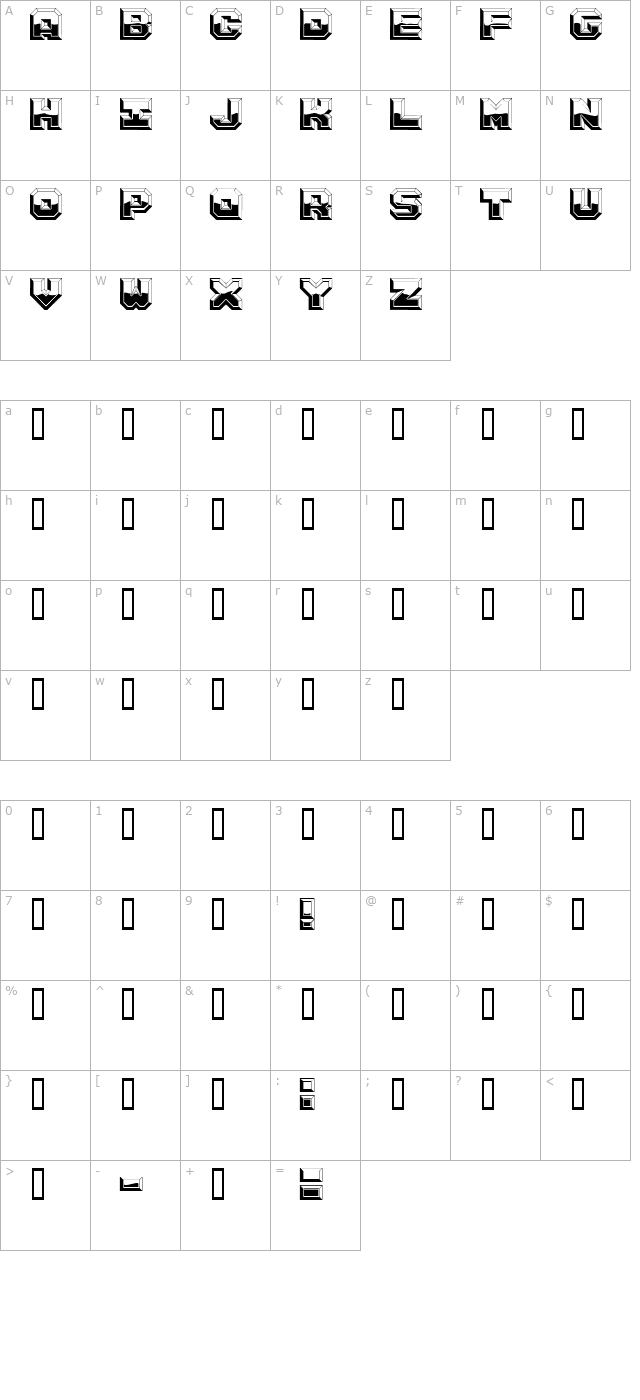 ArgentumShine character map