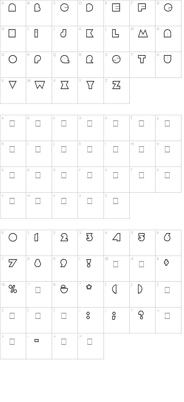 Argot Display Caps SSi character map