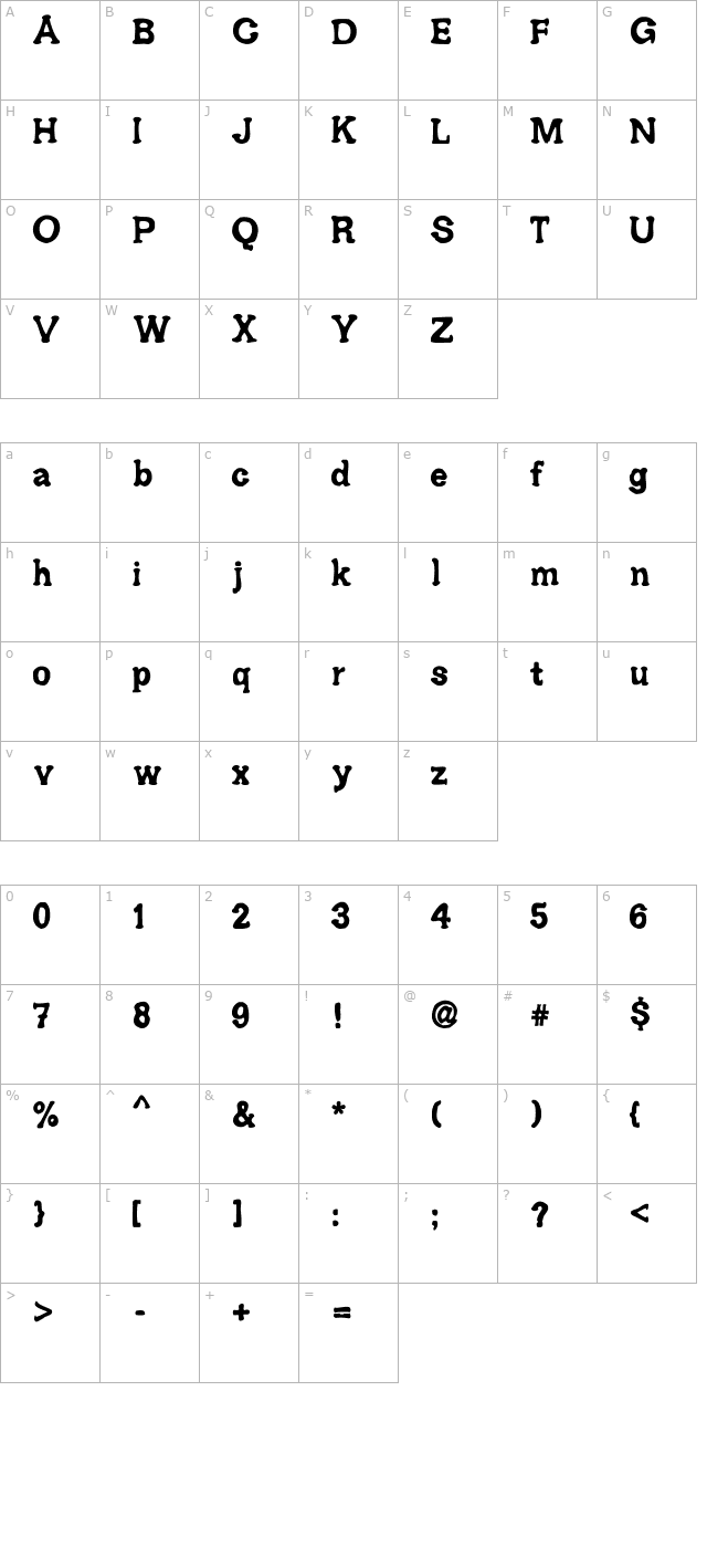 Ariendezze character map