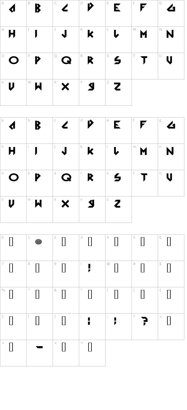 Arkanoid Solid character map