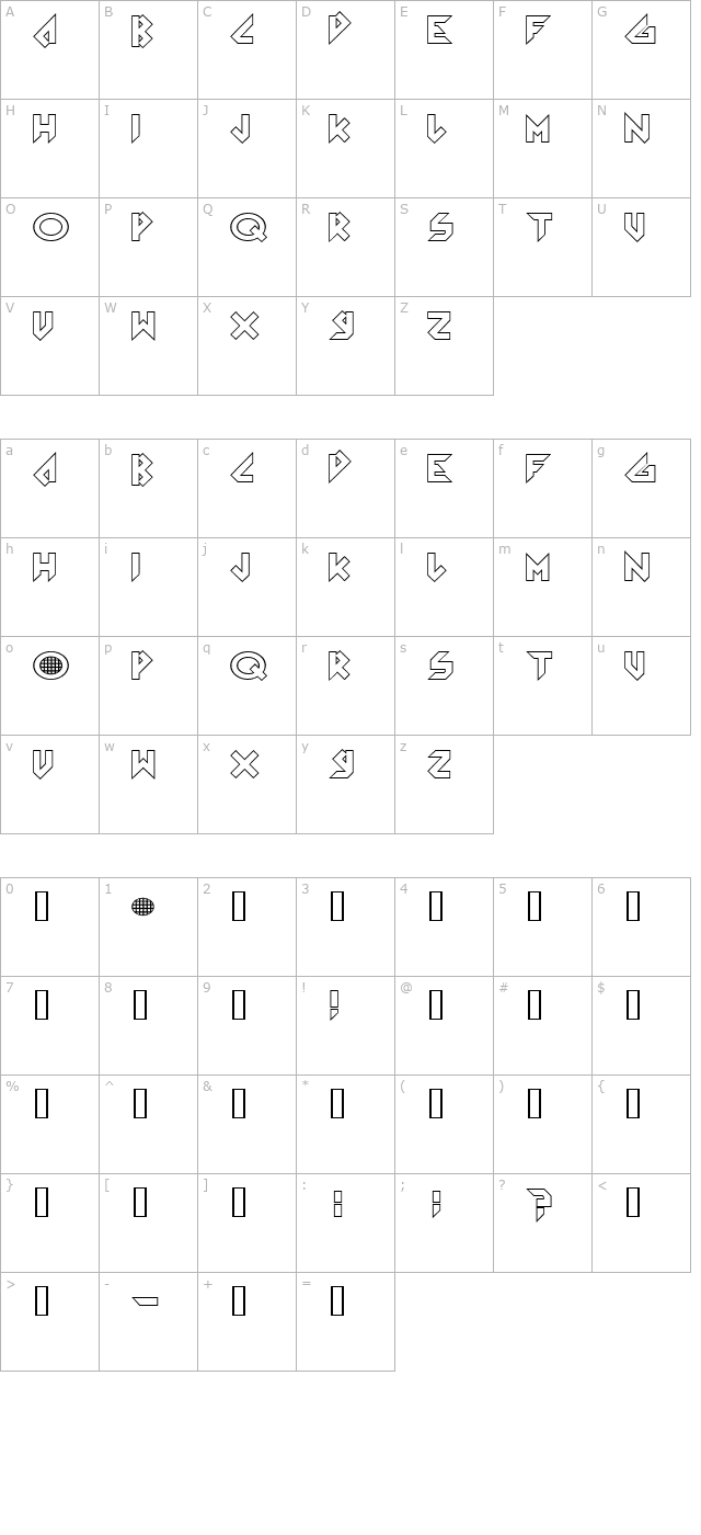 Arkanoid character map