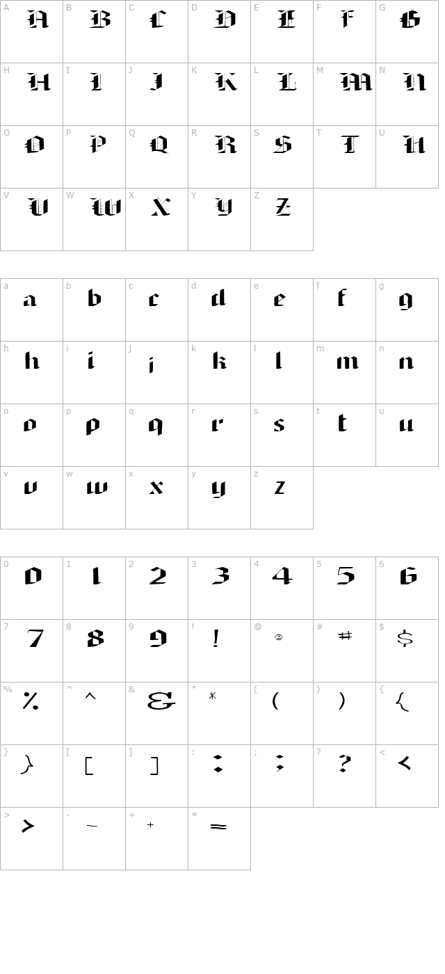 ArmedaExpandedSSK character map