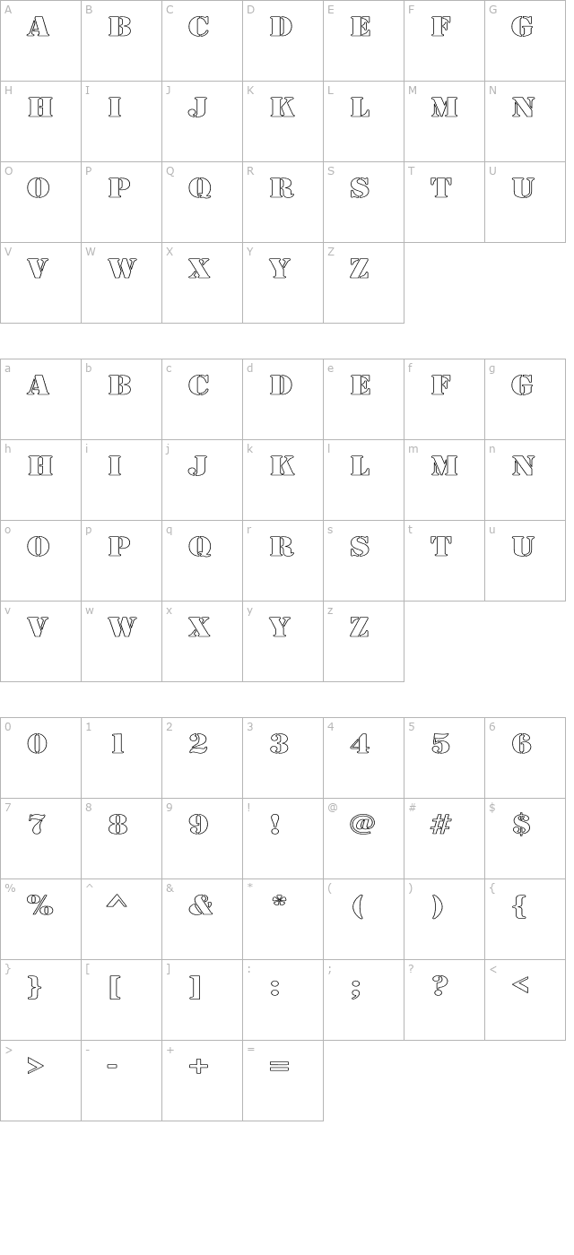 Army Hollow Wide character map