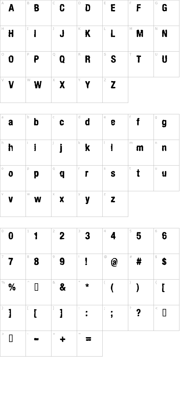 armychalk character map