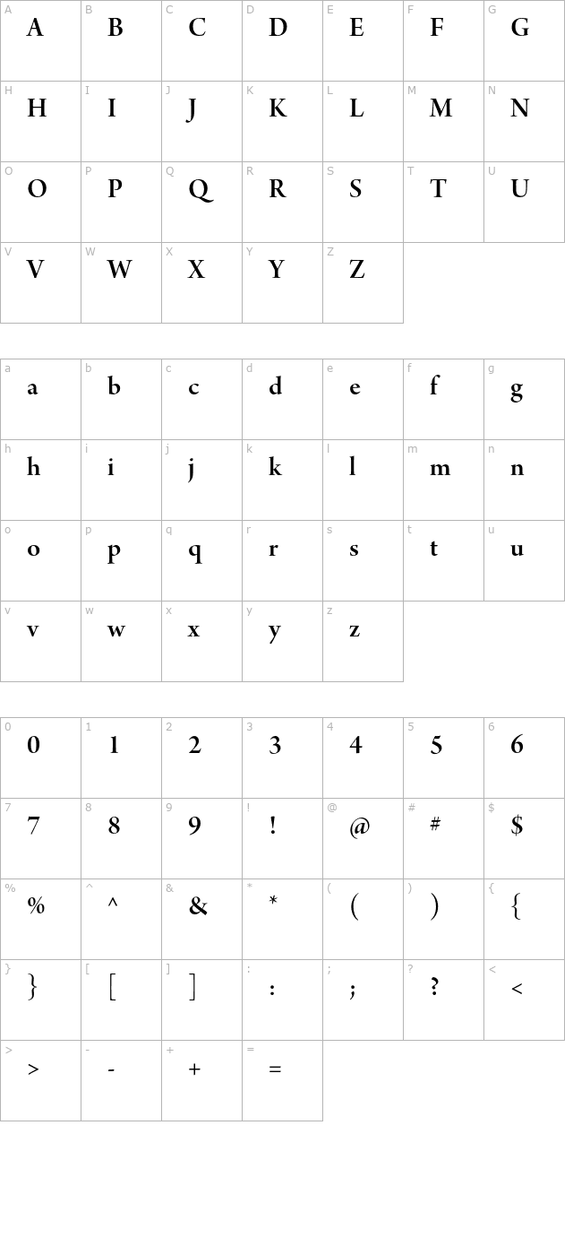 ArnoPro-SmbdDisplay character map