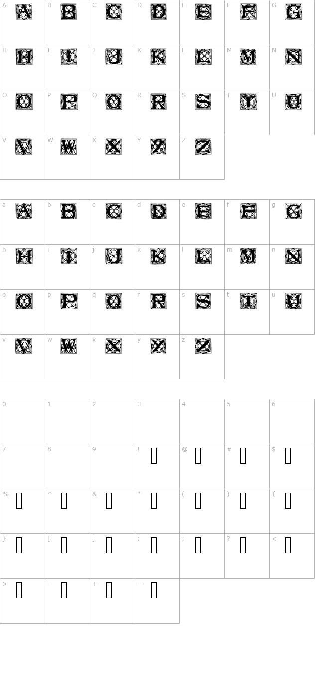 AromatCapsSSK character map