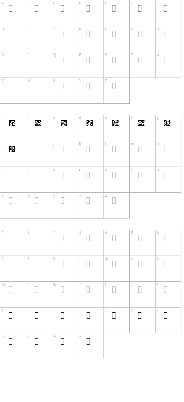 Arriba Arriba Pi LET Plain1.0 character map