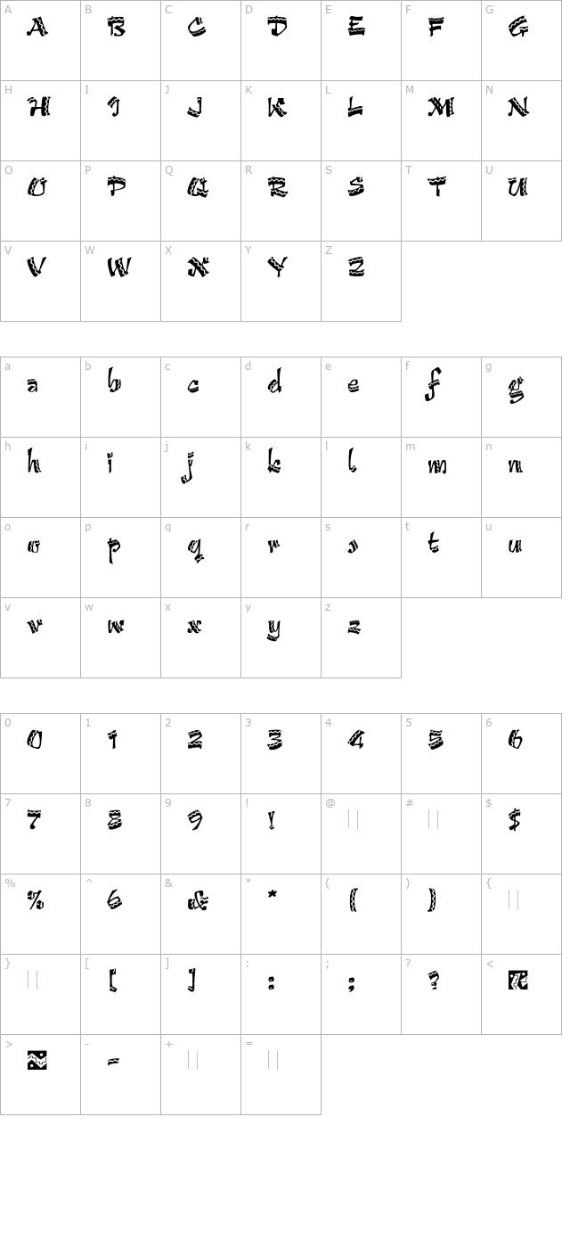 arriba-arriba-plain character map