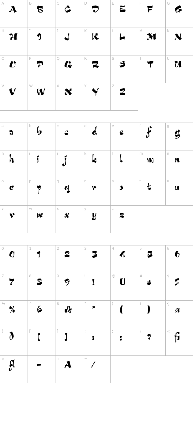 arriba-let-plain10 character map