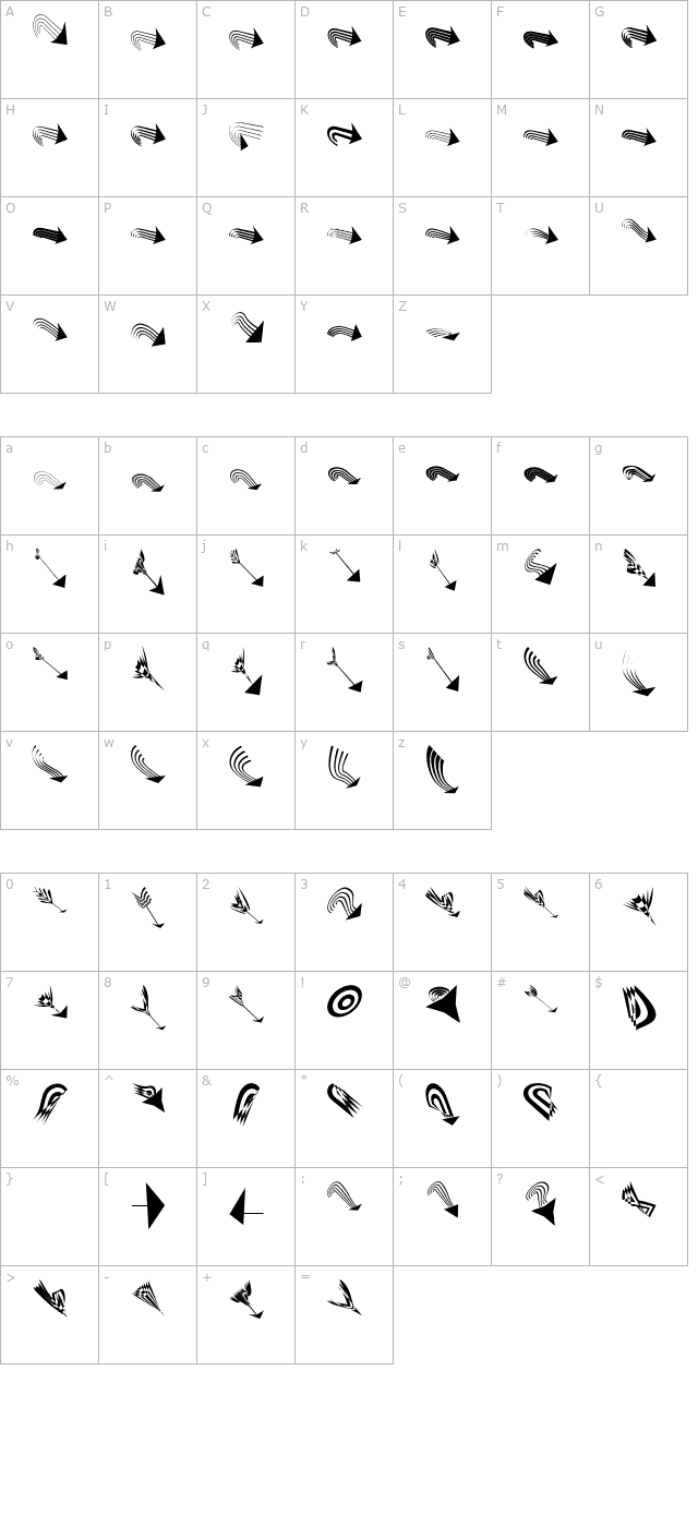 ArrowbixOneDown character map