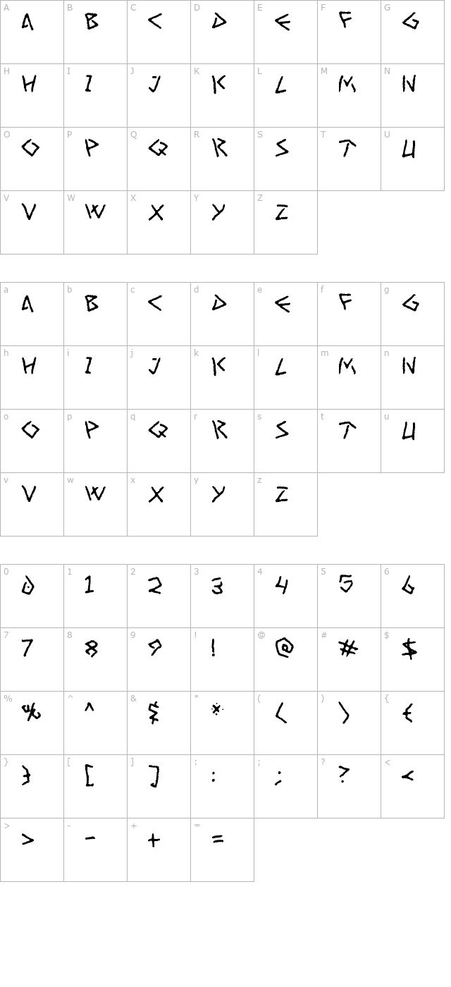 Art Greco character map