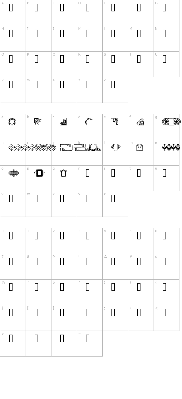 ArtDeco Motif character map