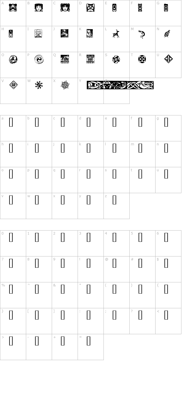 artfonts-sampler character map