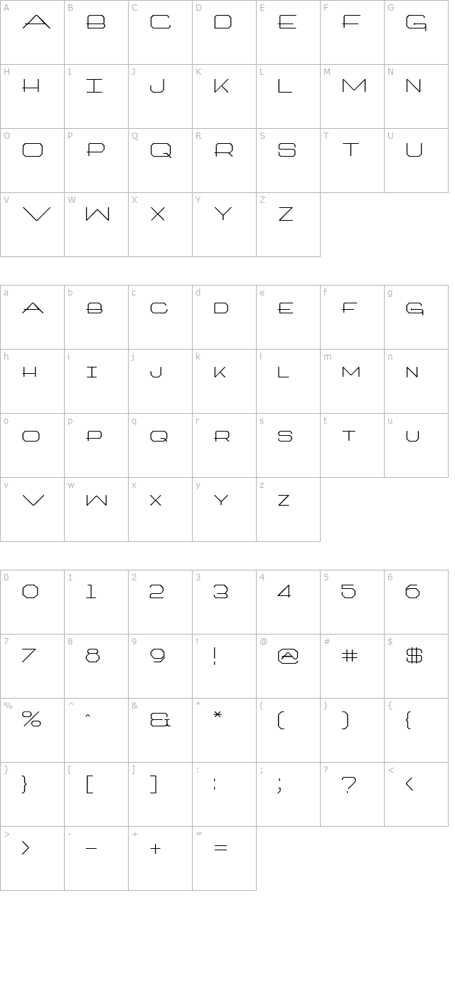 artlookin-regular character map